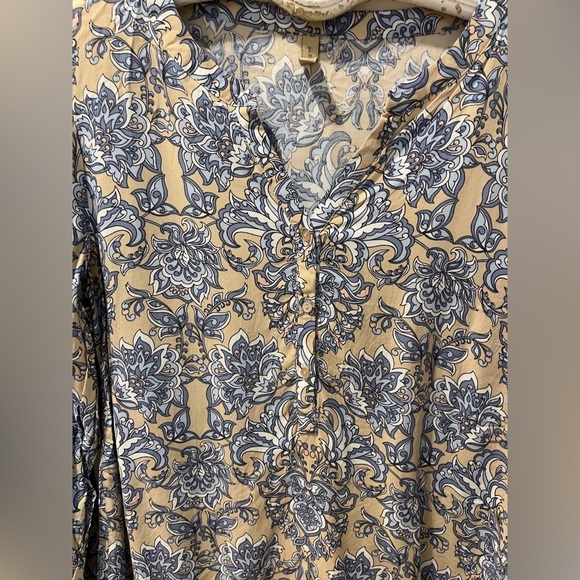 🩵 SoyaConcept Long Sleeve Floral Blouse – Size M – Blue & Beige Pattern🩵 - Picture 6 of 9